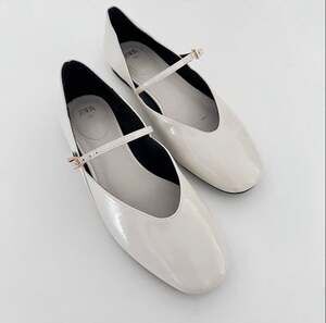 Zara White Patent Leather Mary Jane Ballet Flats- 6.5/37